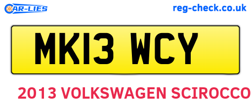 MK13WCY are the vehicle registration plates.