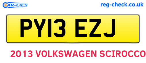 PY13EZJ are the vehicle registration plates.