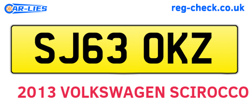 SJ63OKZ are the vehicle registration plates.