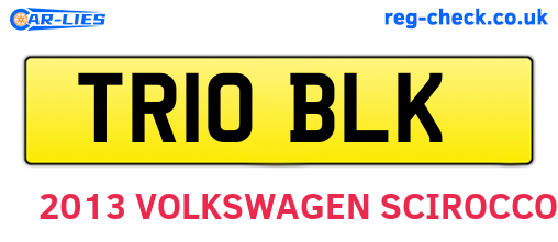 TR10BLK are the vehicle registration plates.
