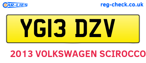 YG13DZV are the vehicle registration plates.