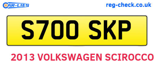 S700SKP are the vehicle registration plates.