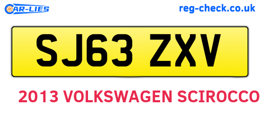 SJ63ZXV are the vehicle registration plates.
