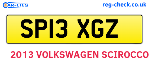 SP13XGZ are the vehicle registration plates.