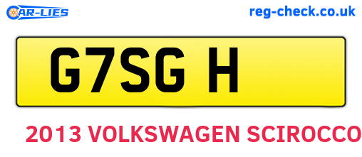 G7SGH are the vehicle registration plates.