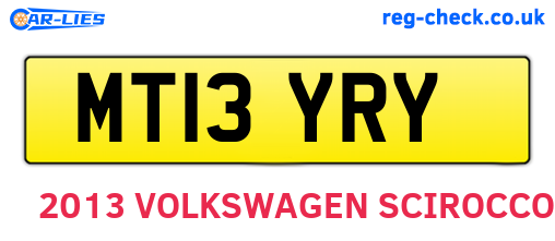 MT13YRY are the vehicle registration plates.