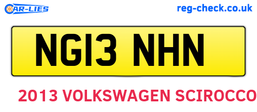 NG13NHN are the vehicle registration plates.
