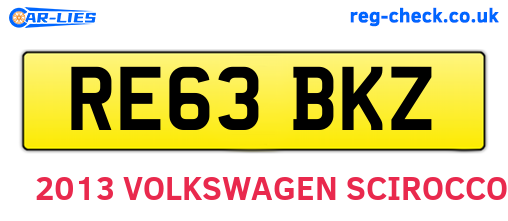 RE63BKZ are the vehicle registration plates.
