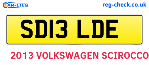 SD13LDE are the vehicle registration plates.