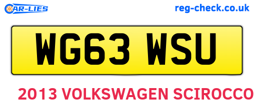 WG63WSU are the vehicle registration plates.