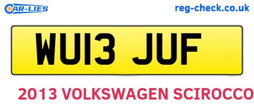 WU13JUF are the vehicle registration plates.