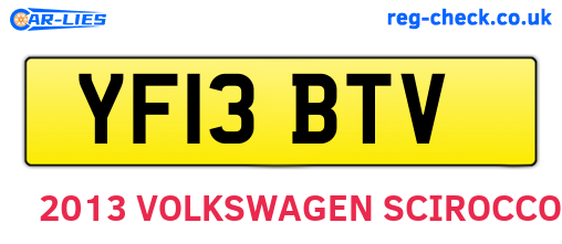 YF13BTV are the vehicle registration plates.