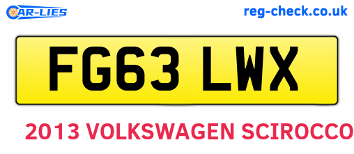 FG63LWX are the vehicle registration plates.