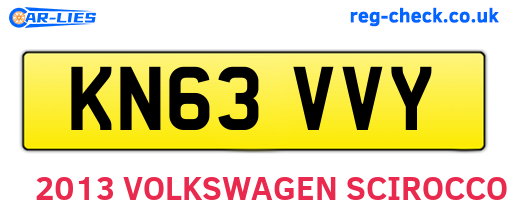 KN63VVY are the vehicle registration plates.