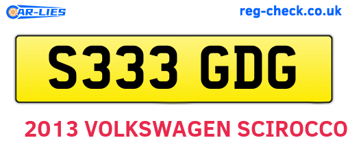 S333GDG are the vehicle registration plates.