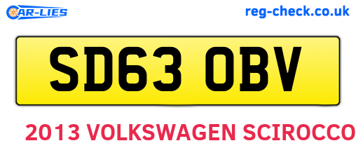 SD63OBV are the vehicle registration plates.