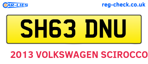 SH63DNU are the vehicle registration plates.