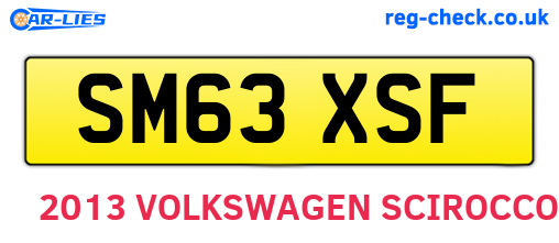 SM63XSF are the vehicle registration plates.