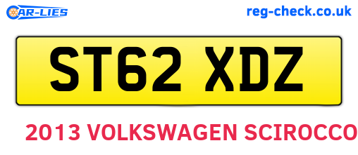 ST62XDZ are the vehicle registration plates.