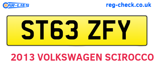 ST63ZFY are the vehicle registration plates.