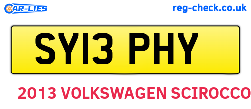 SY13PHY are the vehicle registration plates.