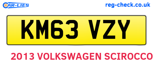 KM63VZY are the vehicle registration plates.