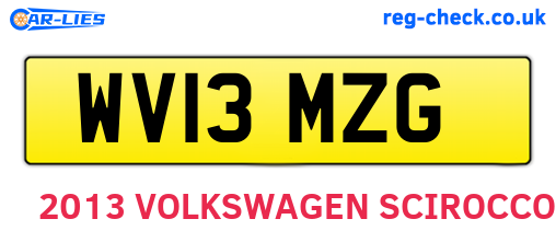 WV13MZG are the vehicle registration plates.