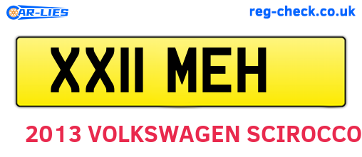 XX11MEH are the vehicle registration plates.