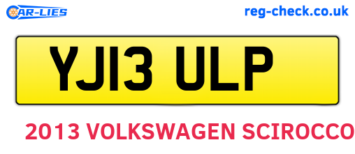 YJ13ULP are the vehicle registration plates.