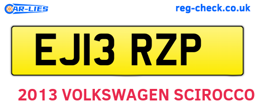 EJ13RZP are the vehicle registration plates.