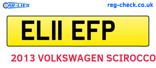 EL11EFP are the vehicle registration plates.