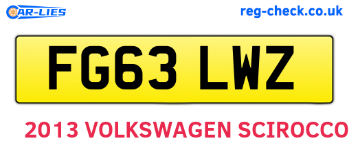 FG63LWZ are the vehicle registration plates.