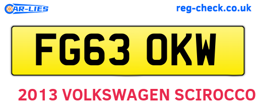 FG63OKW are the vehicle registration plates.
