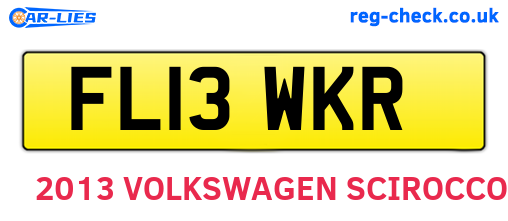 FL13WKR are the vehicle registration plates.