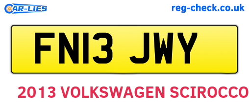 FN13JWY are the vehicle registration plates.