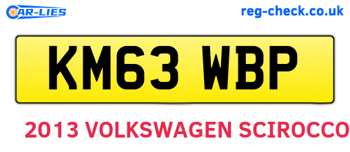 KM63WBP are the vehicle registration plates.