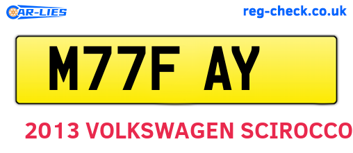 M77FAY are the vehicle registration plates.