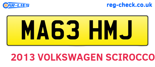 MA63HMJ are the vehicle registration plates.