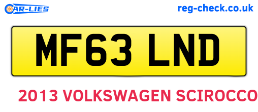 MF63LND are the vehicle registration plates.
