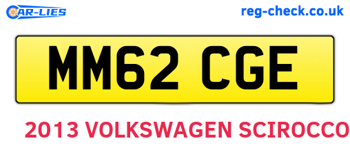 MM62CGE are the vehicle registration plates.