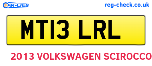 MT13LRL are the vehicle registration plates.