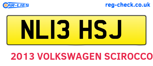 NL13HSJ are the vehicle registration plates.