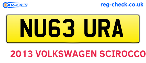 NU63URA are the vehicle registration plates.