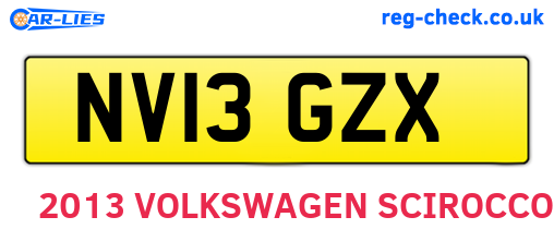 NV13GZX are the vehicle registration plates.