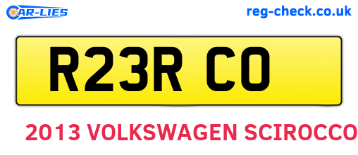 R23RCO are the vehicle registration plates.