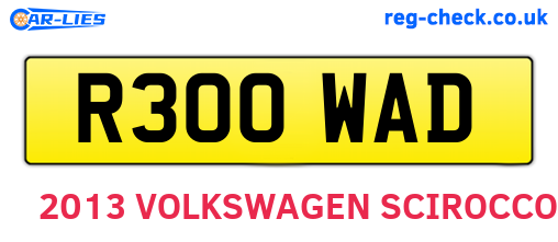 R300WAD are the vehicle registration plates.