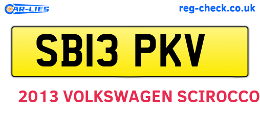SB13PKV are the vehicle registration plates.