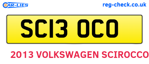SC13OCO are the vehicle registration plates.