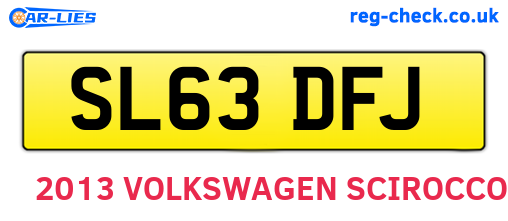 SL63DFJ are the vehicle registration plates.