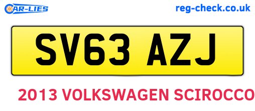 SV63AZJ are the vehicle registration plates.
